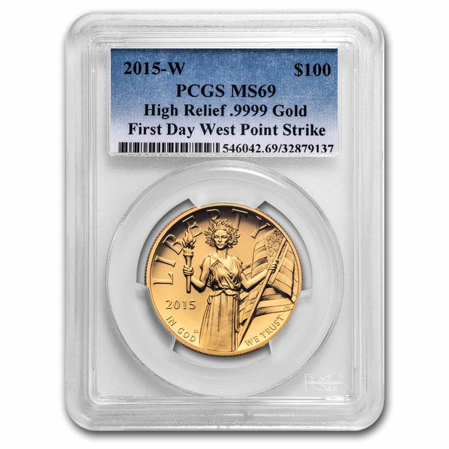 картинка 100 dollars USA 2015-W High Relief American Liberty PCGS MS69, 1 oz gold – площадка coinbay.ae