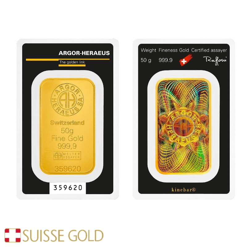 картинка 50 gram Gold Argor Heraeus bar – площадка coinbay.ae