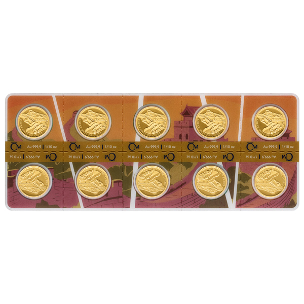 картинка 5 nzd New seven wonders of the world - Great wall of China 10pcs 1/10 oz gold proof – площадка coinbay.ae