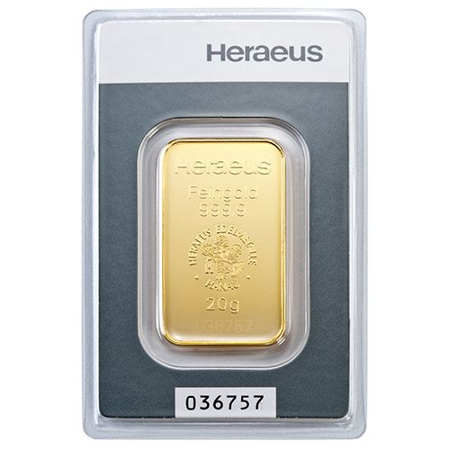 картинка 20 gram Gold Heraeus Bar – площадка coinbay.ae