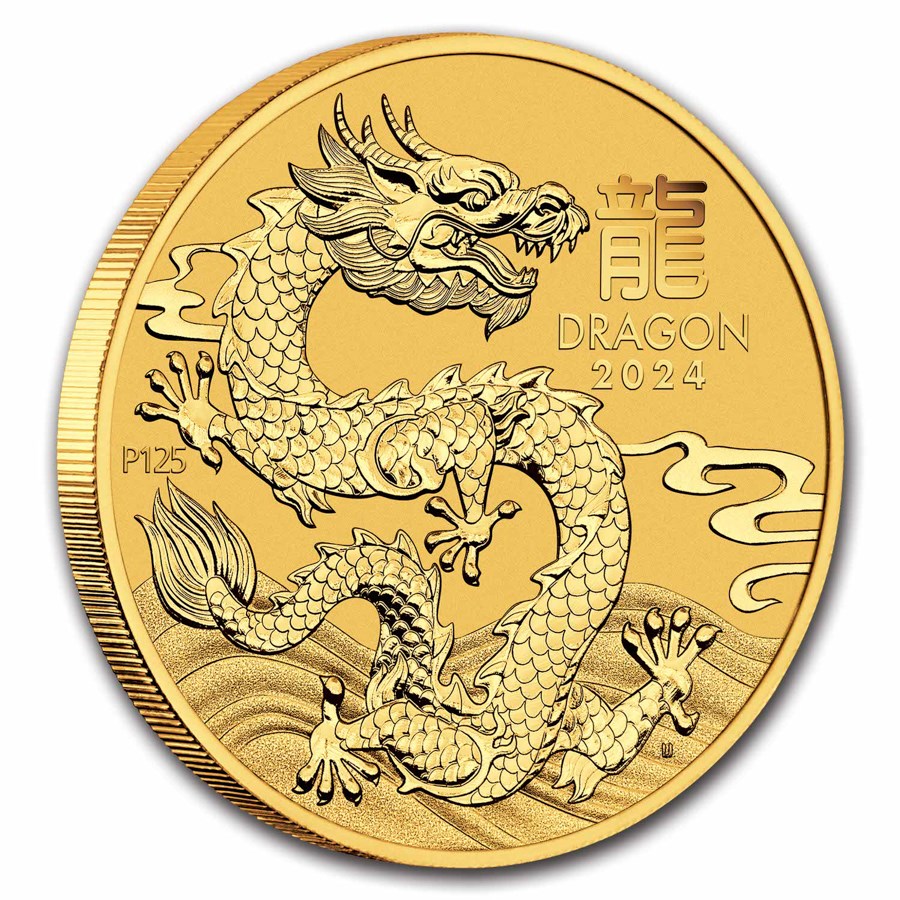 картинка 25 dollars Australia, Lunar Year of the Dragon 2024, 1/4 oz gold – площадка coinbay.ae