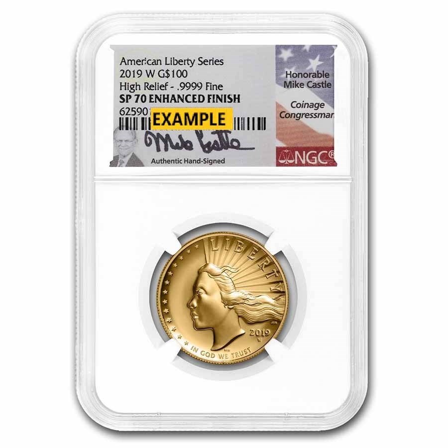 image 100 dollars USA Liberty high relief sp70 enhanced finish 1 oz gold – coinbay\.ae marketplace