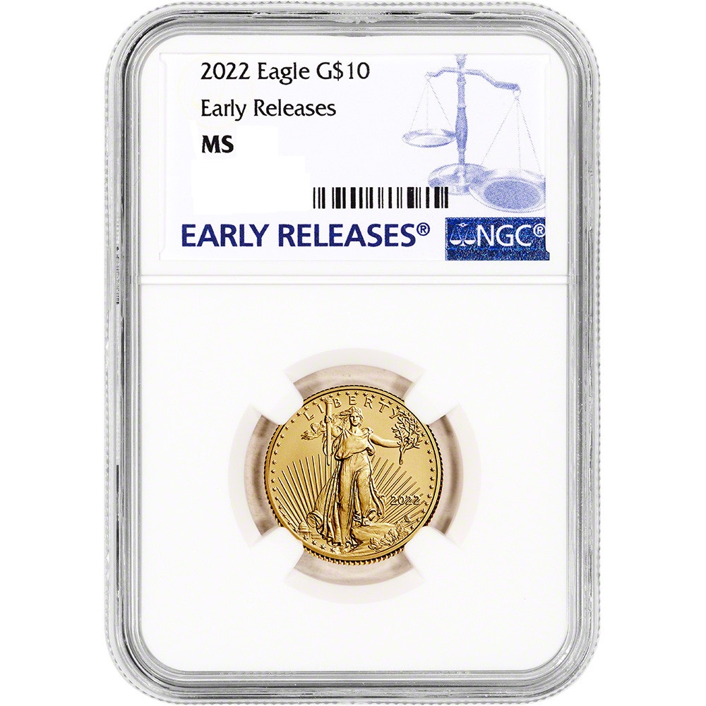 image 10 dollars USA Gold Eagle 2022 gold 1/4 oz MS69 – coinbay\.ae marketplace